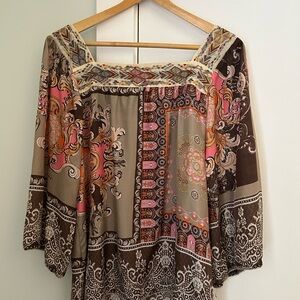 Johnny Was Multicolor Patterned Blouse